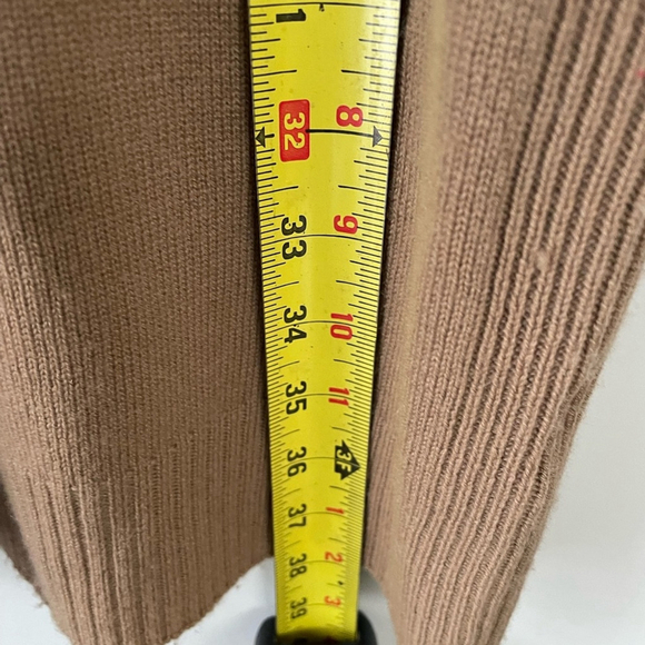 Vince., Small, camel color wool and cashmere v-neck sweater dress, long sleeve - Picture 4 of 7